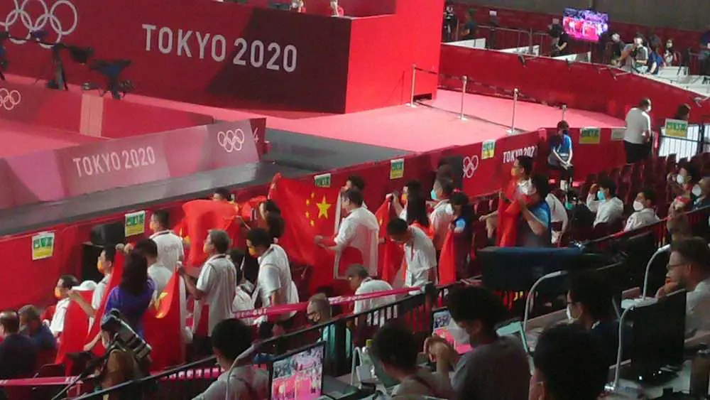 【画像・写真】卓球準決勝の“中国応援団”は控え目　混合ダブルス決勝は無観客で大声援