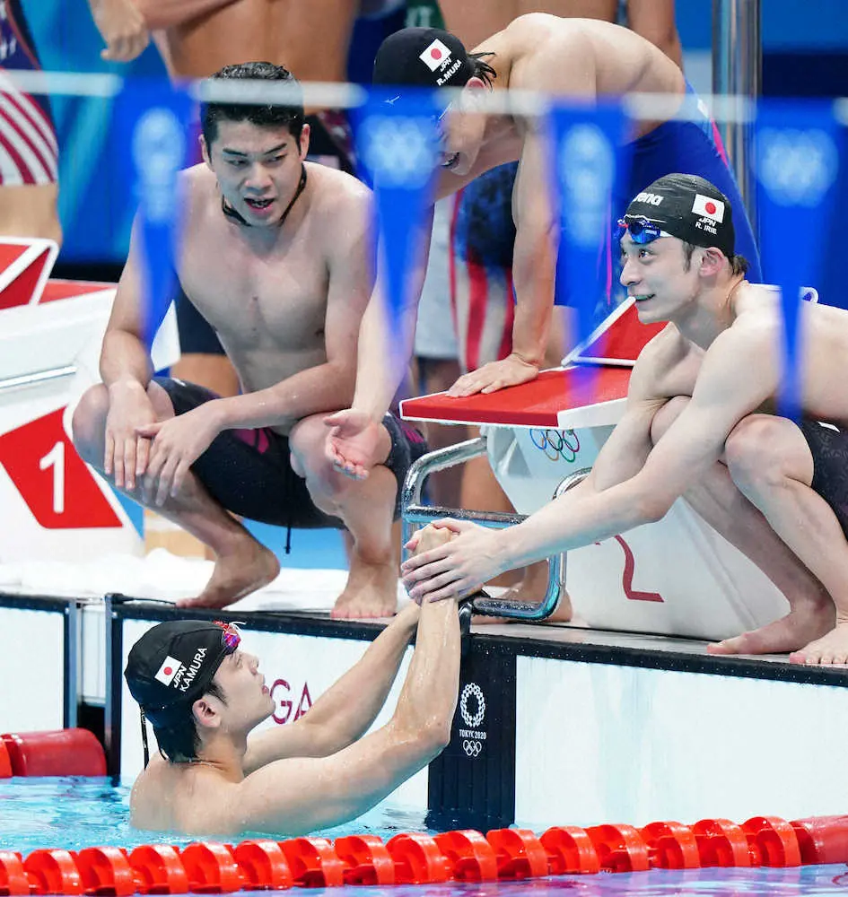 【画像・写真】競泳男子400メドレーリレー、日本新樹立も6位　入江「10年間ずっと1泳を務め幸せでした」