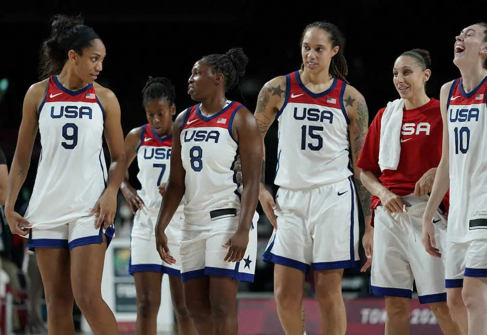 バスケットボール女子米国代表の選手たち（AP）