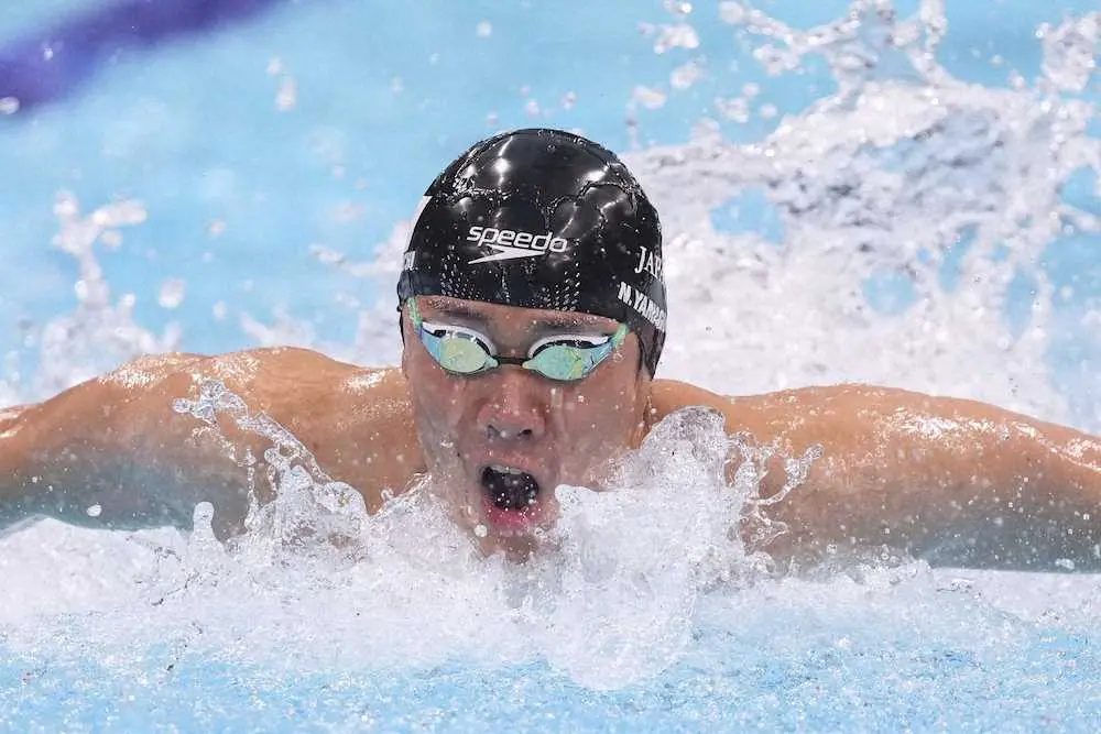 【画像・写真】競泳男子100Mバタの山口は惜しくも4位　「本命」100M平泳ぎでは「自己ベスト出す」