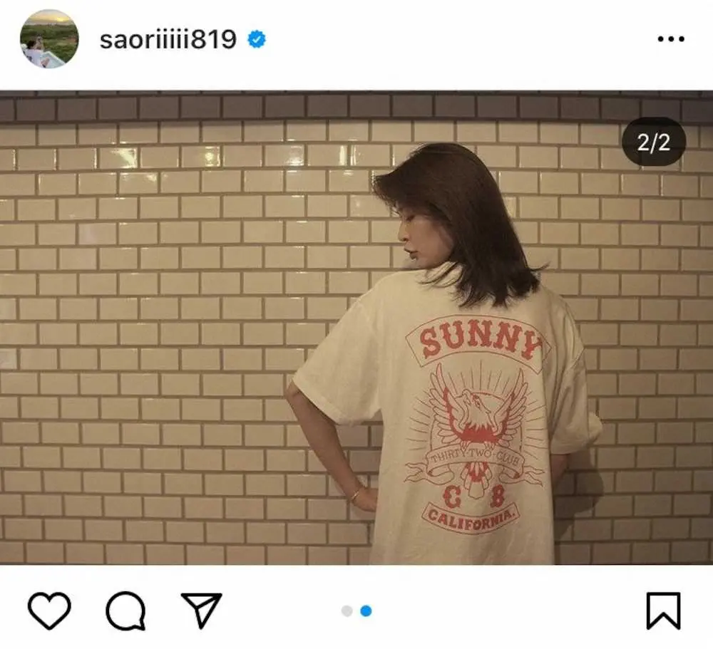 【画像・写真】木村沙織さん「10月で2歳」オリジナルTシャツ披露「さおりさん素敵」「かっこいいです」の声