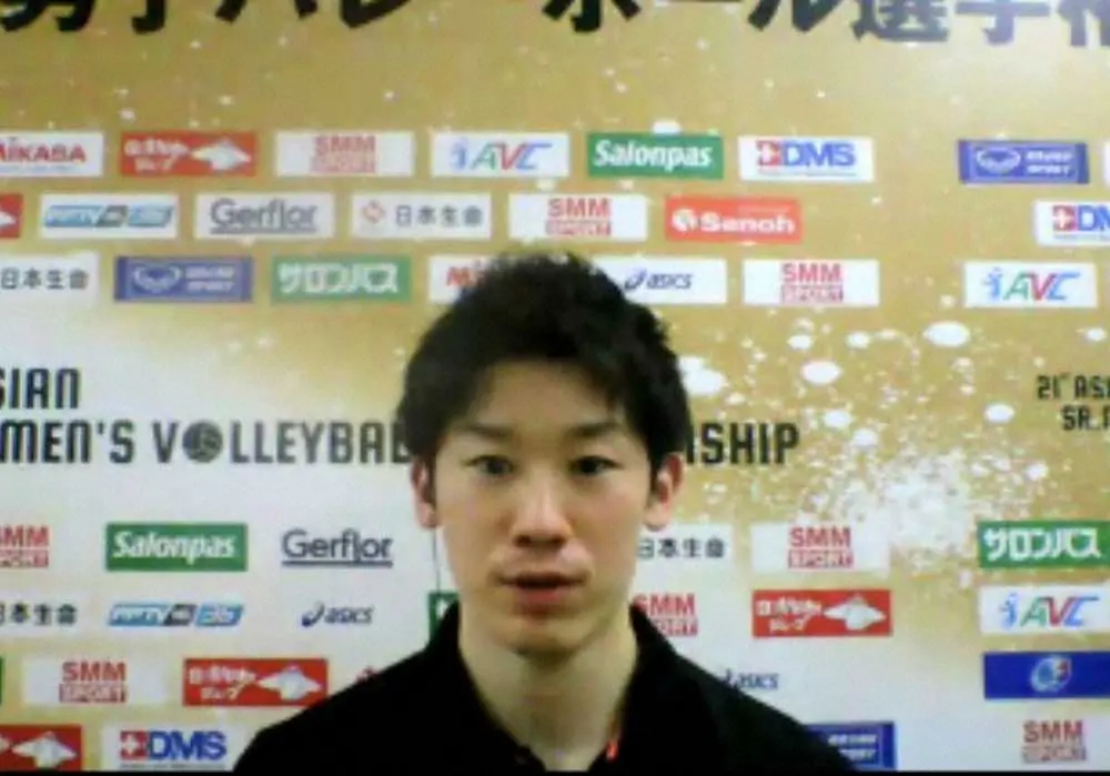 試合後のリモート取材に応じたバレーボール男子日本代表の石川
