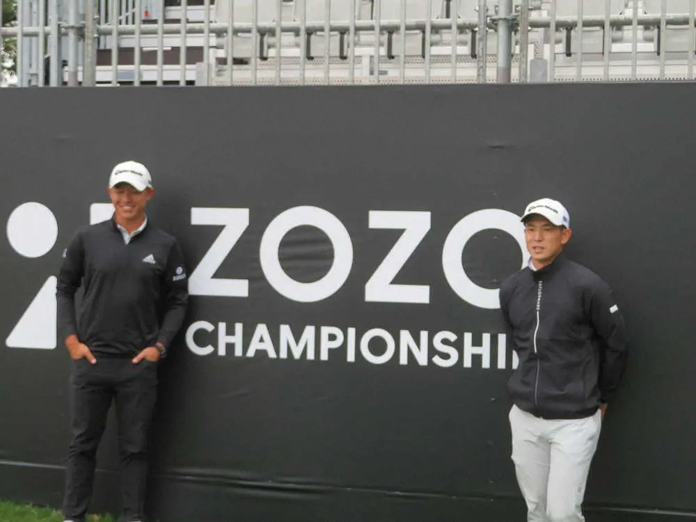 　ZOZOチャンピオンシップで練習ラウウンドをともにした中島啓太（右）とメジャー2冠のコリン・モリカワ