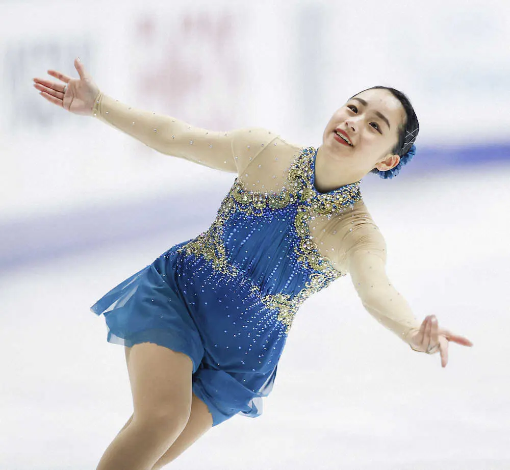 【画像・写真】シニア女子SPで山下真瑚が63・13点で首位発進　2位は白岩優奈　3位は荒木菜那　西日本選手権