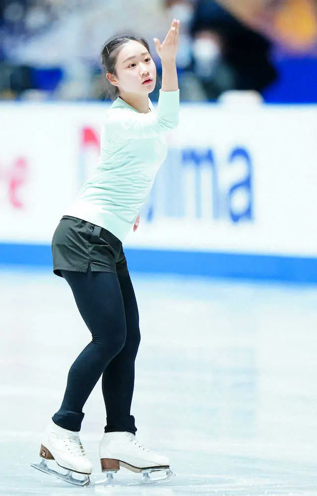 【画像・写真】河辺愛菜　最終調整でトリプルアクセル着氷　女子SPは2番滑走