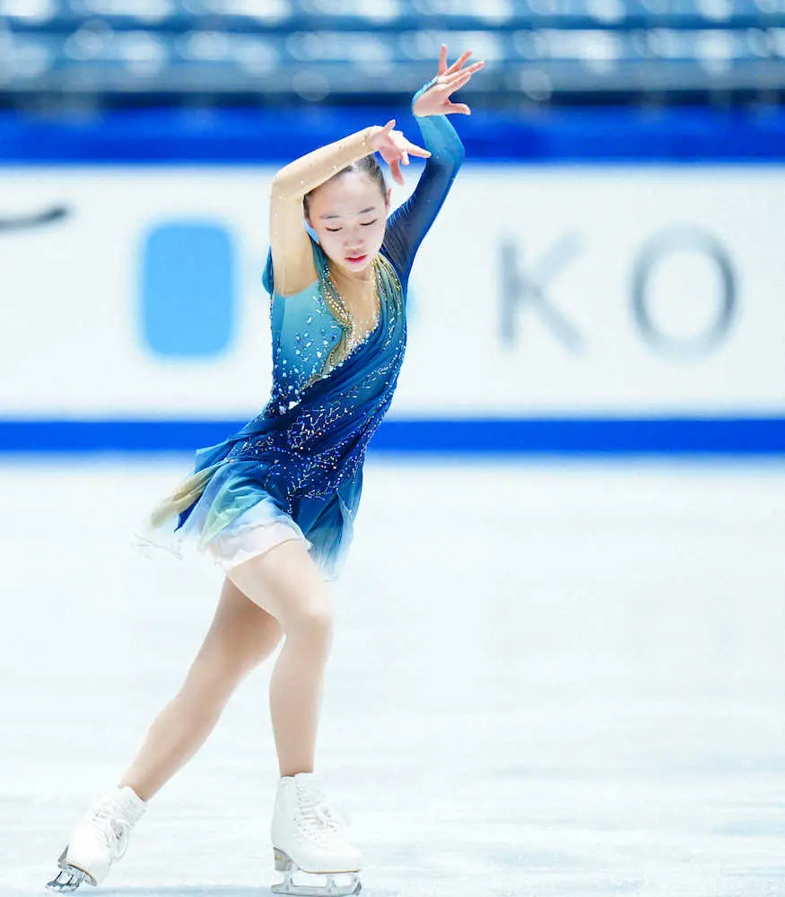 【画像・写真】松生理乃　連続3回転などジャンプ確認　女子フリー午後5時8分に登場