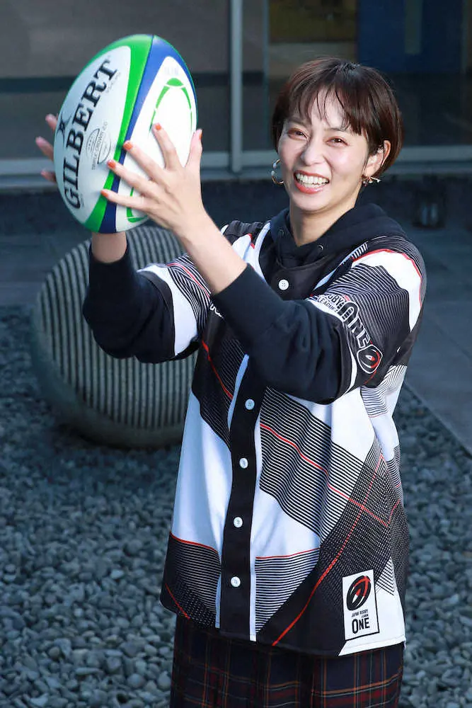 【画像・写真】依吹怜「生の選手たちの熱量を感じて」来年1月開幕ラグビーリーグワンをPR