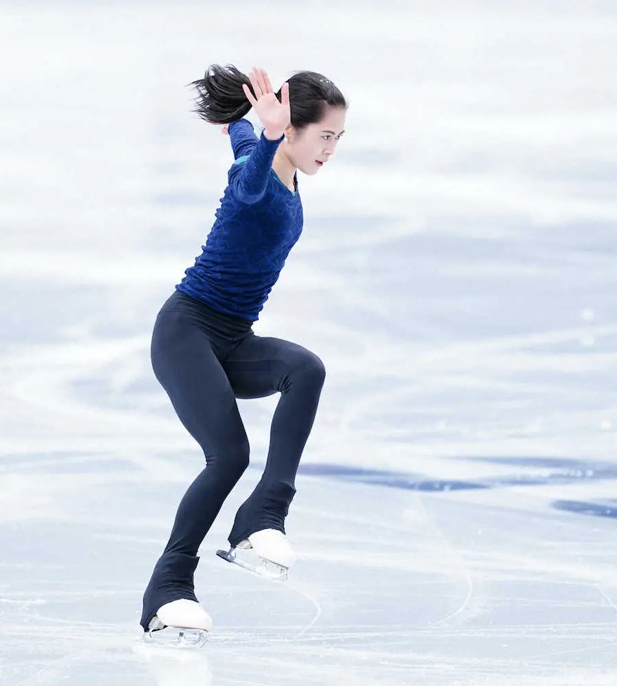 【画像・写真】宮原知子、公式練習に手応え　2大会連続の五輪切符へ「試合自体を楽しんで」