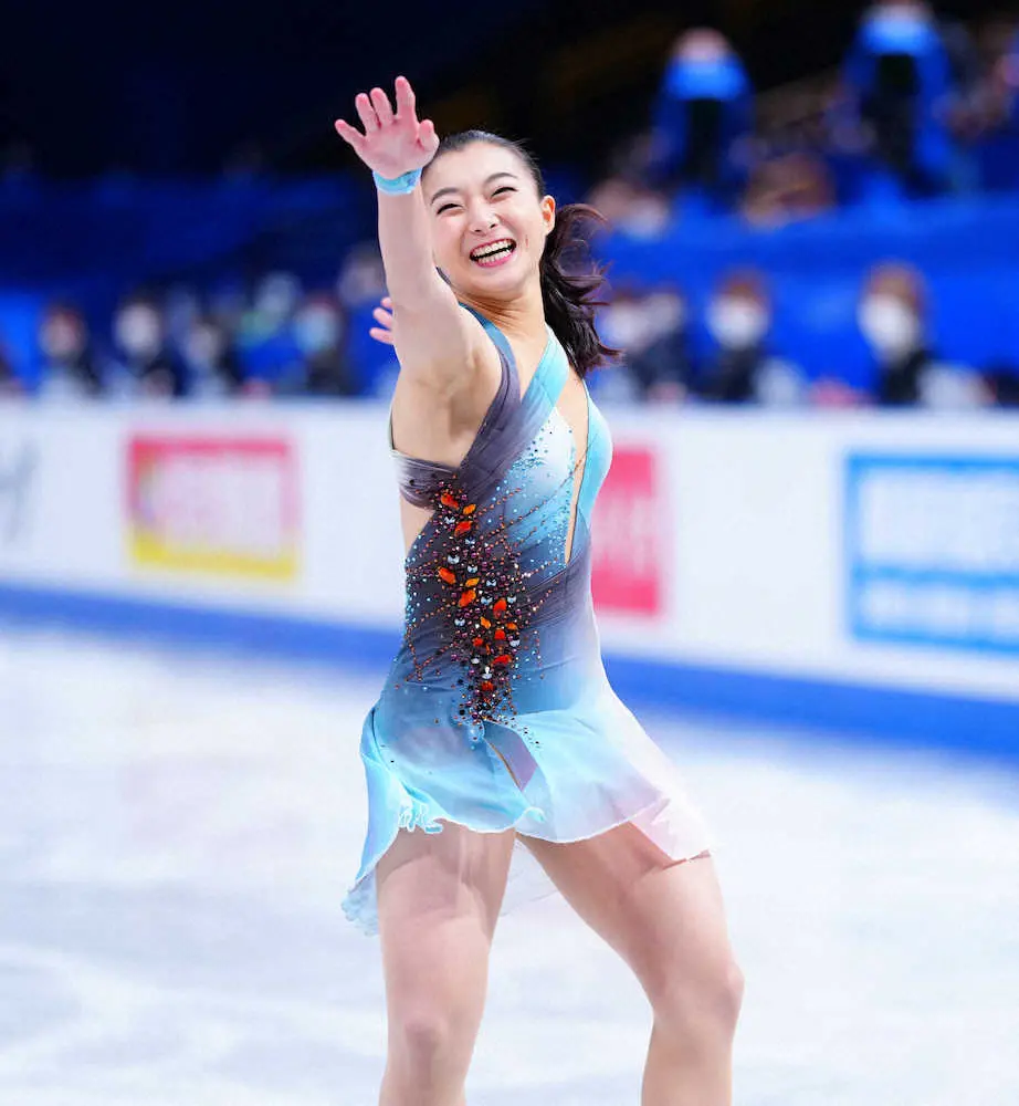 【画像・写真】坂本花織、SP79・23点に大喜び、五輪代表「優勝して一発で決めたい」