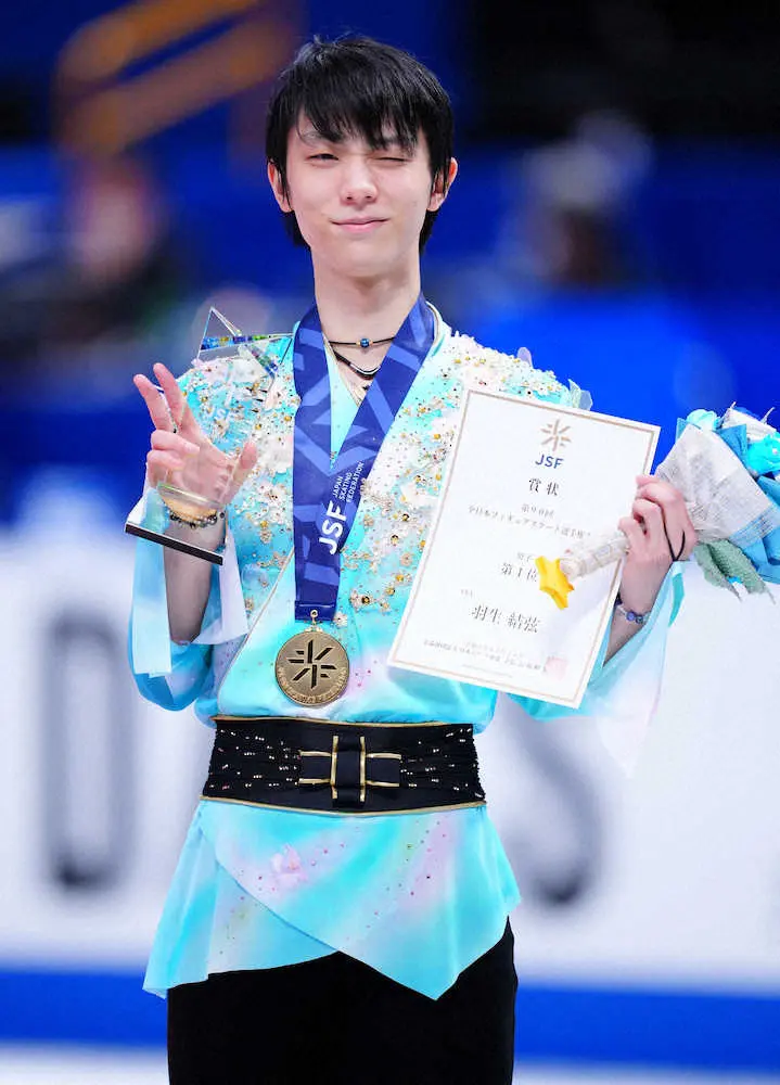 【画像・写真】羽生結弦、初挑戦の4回転半は4・11点　回転不足で3回転半の基礎点に