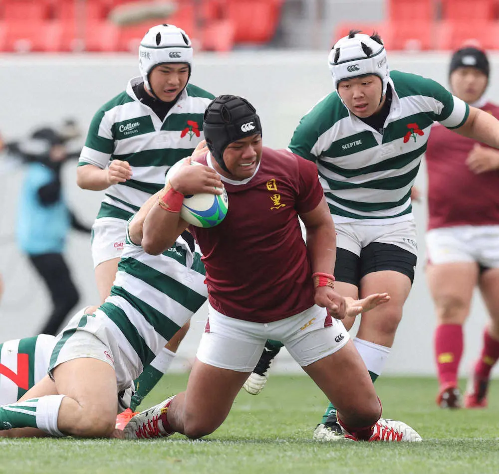 【画像・写真】目黒学院・ポルテレ　トンガパワーさく裂！6人突破の50メートル爆走トライ