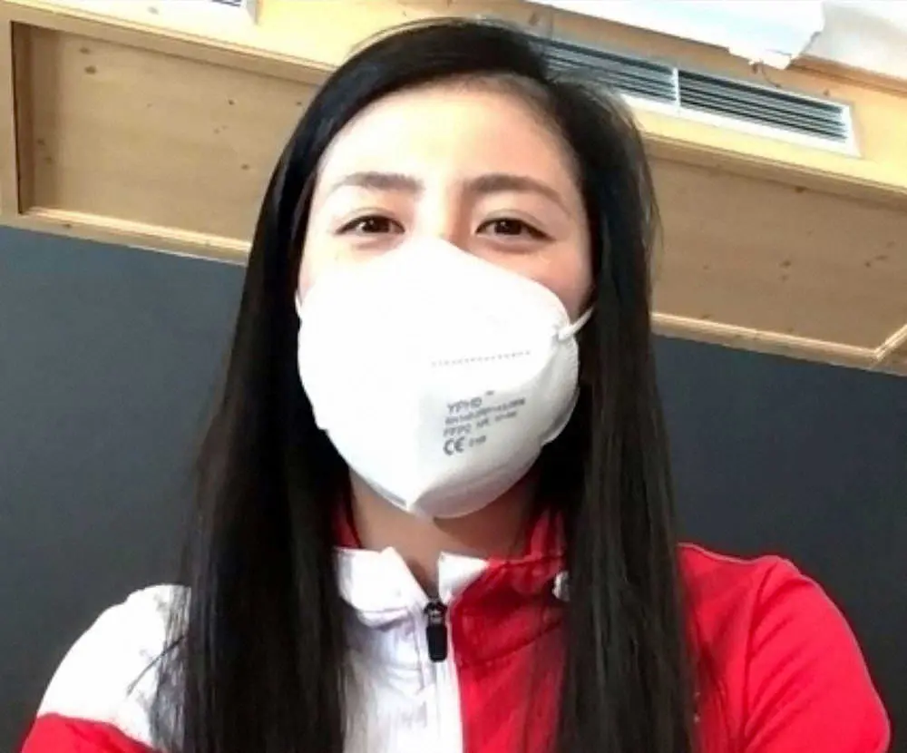オンラインでの記者会見で、北京冬季五輪への抱負を語ったバイアスロン女子の立崎芙由子