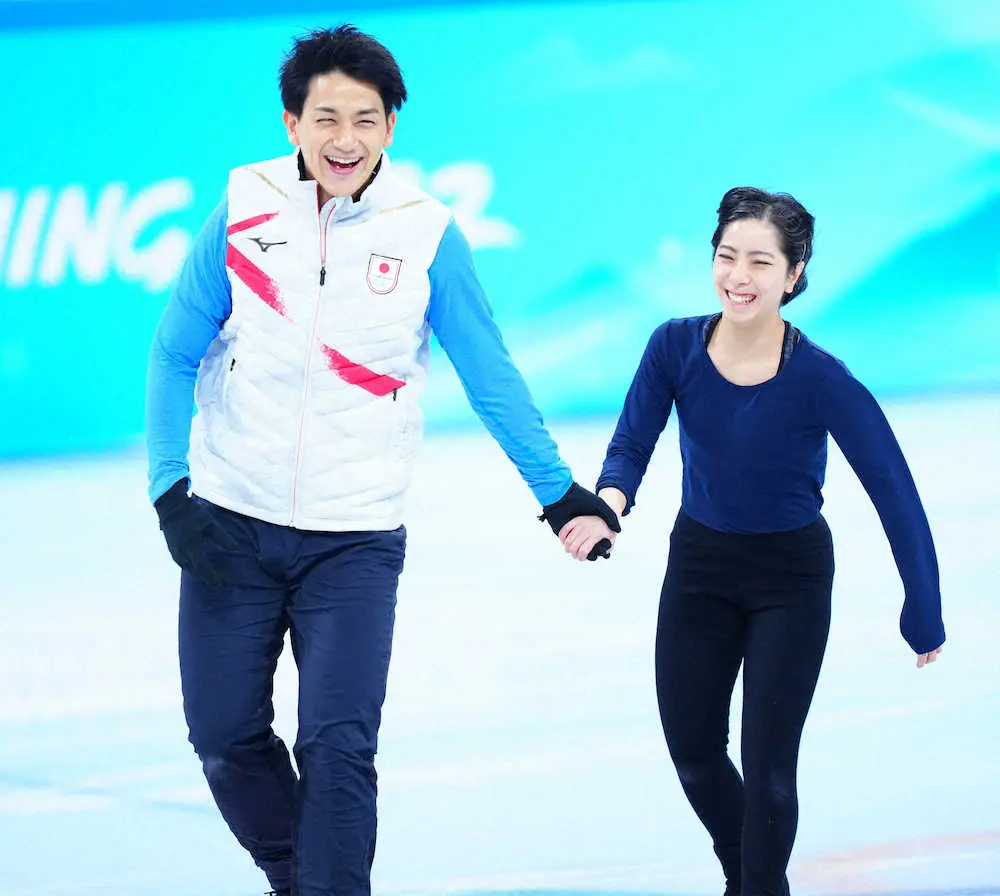 【画像・写真】ペア“りくりゅう”日本勢先陣で調整　北京五輪公式練習