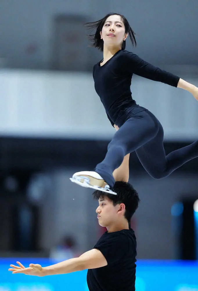 【画像・写真】ペア“りくりゅう”貸切で伸び伸び「良い練習ができました」北京五輪公式練習