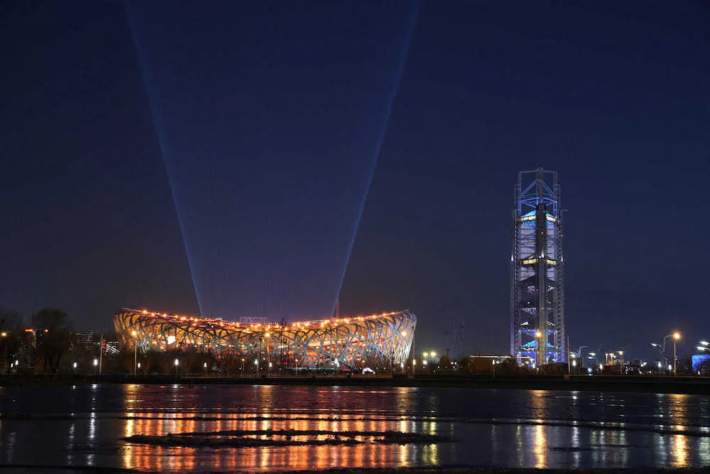 北京冬季五輪の開会式が行われる北京国家体育場（AP）
