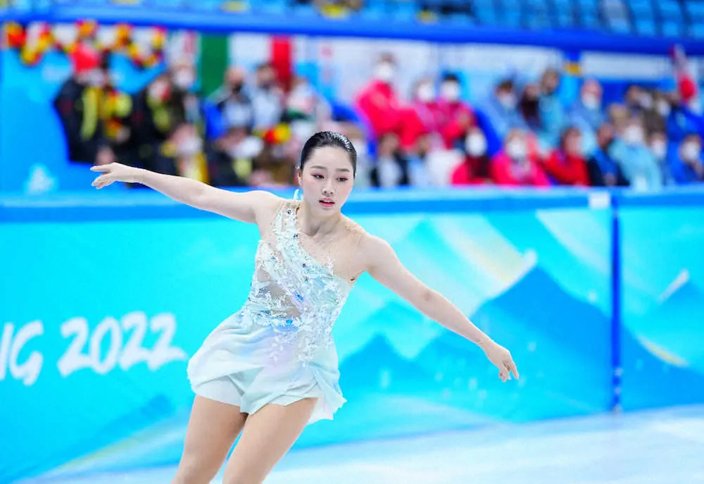 【画像・写真】樋口新葉、3回転半回避で74・73点で2位　緊張の五輪初演技は安定感重視　日本3位でフリー進出