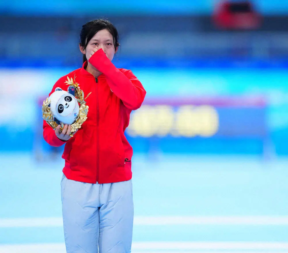 ＜北京五輪・スピードスケート＞女子1500メートル、銀メダルの高木美帆は悔し気な表情を見せる（撮影・小海途　良幹）