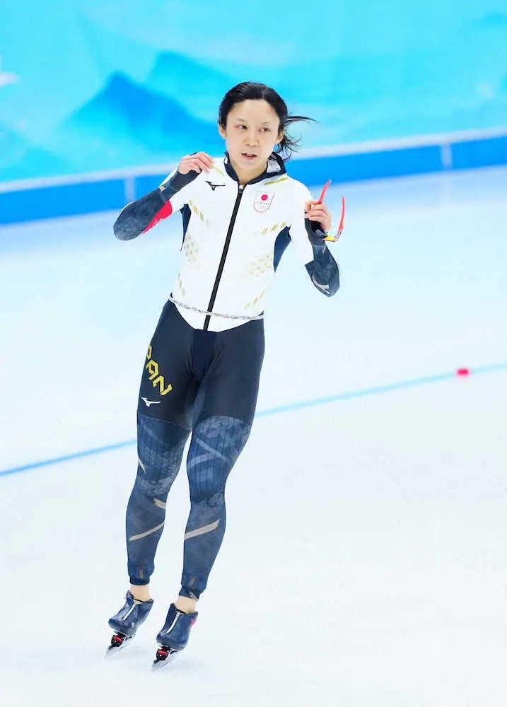 ＜北京五輪・スピードスケート＞女子1500メートル、レースを終え厳しい表情の高木美帆（撮影・小海途　良幹）