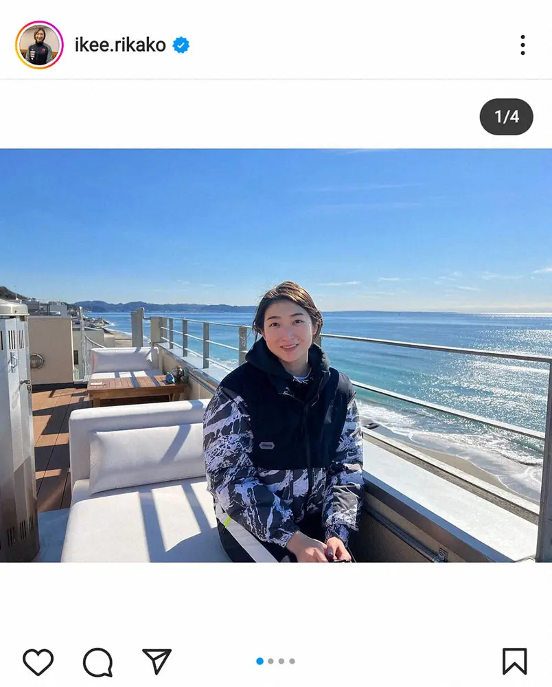 【画像・写真】池江璃花子　合宿中、海辺でのオフのひと時披露に「女優さんみたい」「とても綺麗」の声