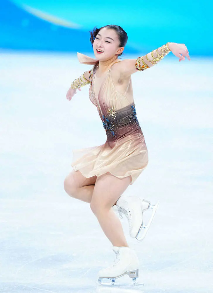 【画像・写真】坂本　涙の自己新！3位発進「ロシアの3人と滑るのが初めてで、怖くて…。ホッとした」