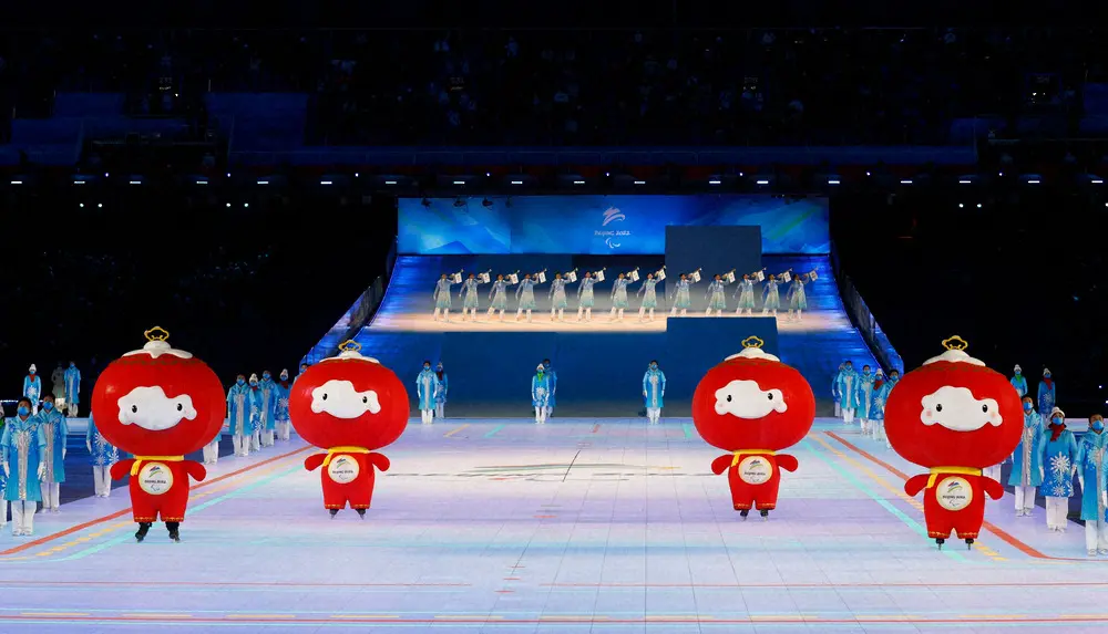北京冬季パラリンピック大会公式マスコット「シュエロンロン」（ロイター）