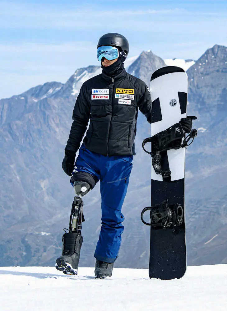 2021年9月にスイスで合宿を行った、スノーボード男子大腿障害の小須田潤太（オープンハウス提供）