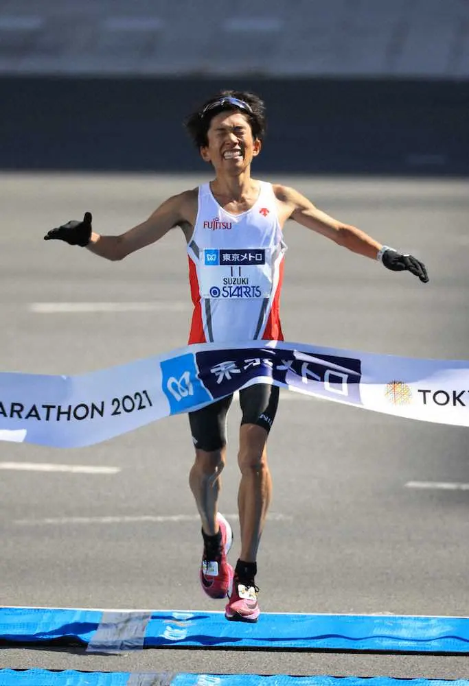 【画像・写真】【東京マラソン・男子】鈴木健吾が日本歴代2位のタイム！涙浮かべ「昨年、日本記録出してから苦しかった」