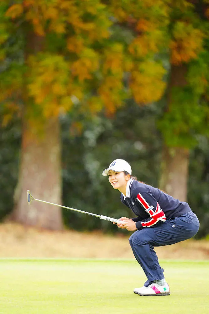 【画像・写真】琴音　6つ伸ばし首位、強風でもショットぶれず「1ボギーに収めたのは良かった」