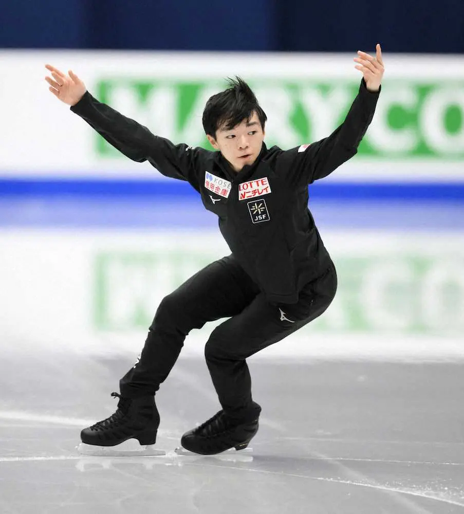【画像・写真】鍵山優真、サブリンクで4回転ループ着氷　フィギュア世界選手権