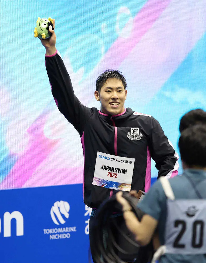 【画像・写真】＜競泳日本選手権第3日＞男子200メートルバタフライ決勝、優勝した本多灯（撮影・小海途　良幹）