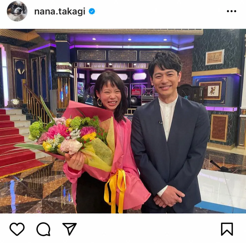 【画像・写真】バッサリ切る前はこんな感じでした。先月19日に番組で共演しアップした「夢だった1番会いたい人」の俳優の妻夫木聡とのツーショット高木菜那公式インスタグラム（＠nana.takagi）から
