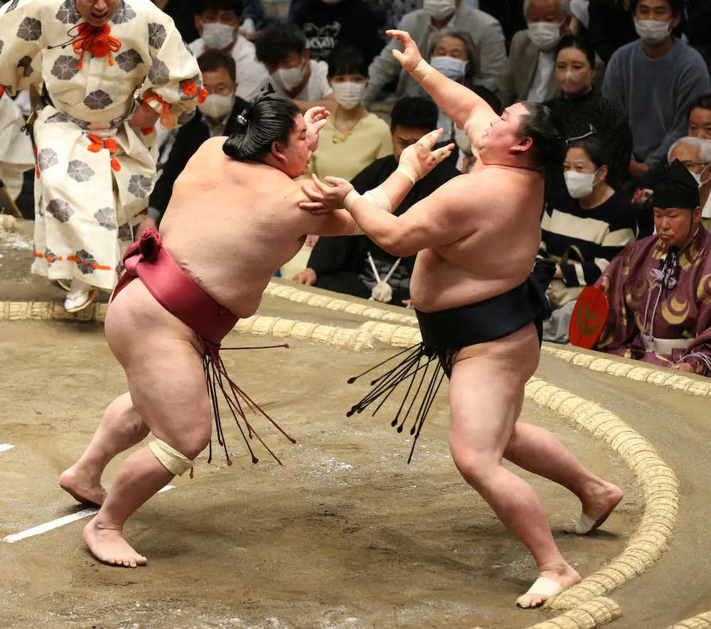 【画像・写真】大栄翔「しっかり圧力かけられた」会心の突き押しで正代戦4連勝