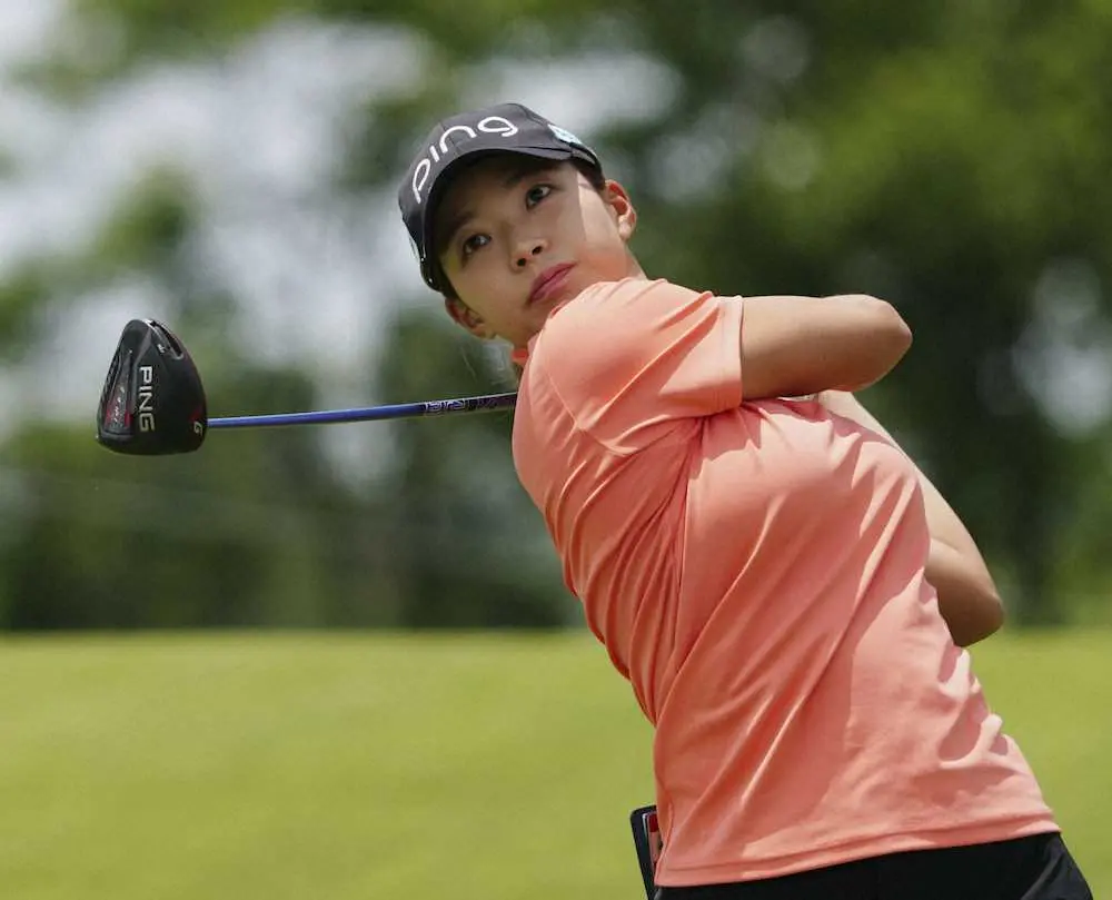 【画像・写真】プロアマ戦で調整する渋野日向子＝コングレッショナルCC（共同）