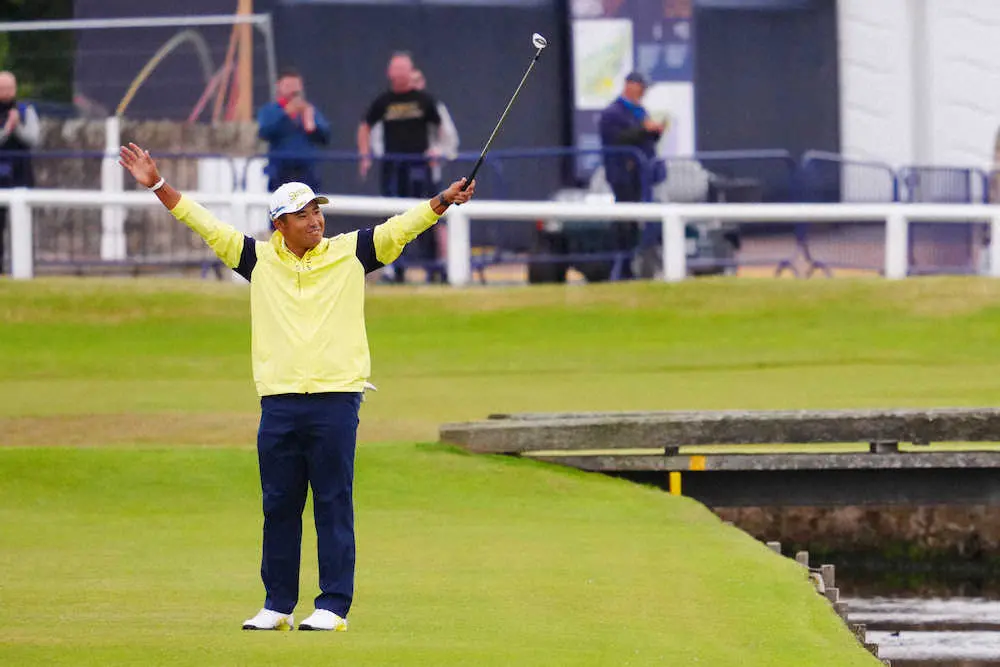 【画像・写真】松山、7バーディー締め　最終日に意地見せた初60台　1番チップインパーに万歳