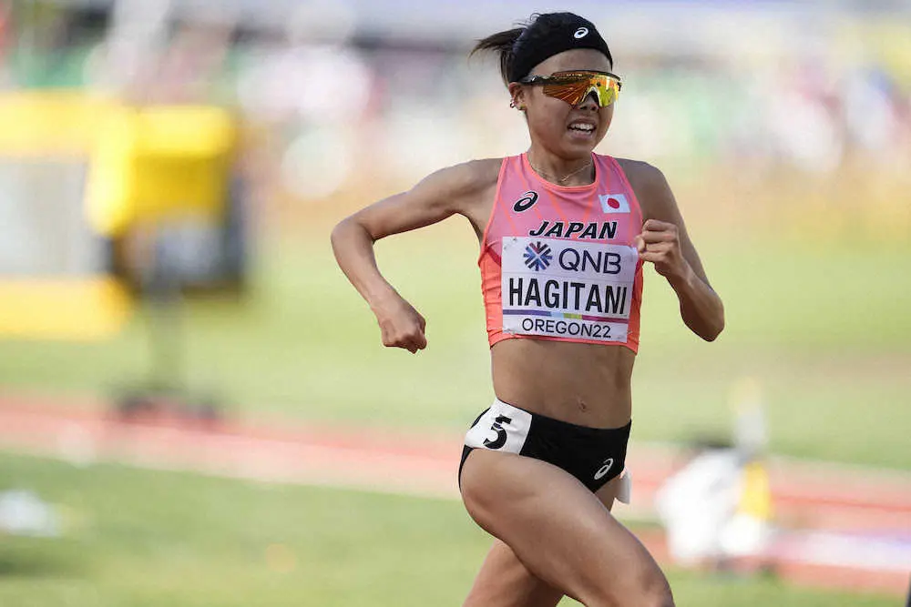 世界陸上・女子5000メートル予選1組に出場した萩谷楓（AP）