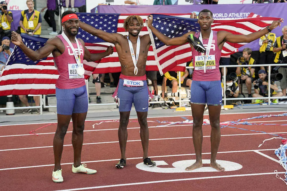 【画像・写真】男子200mは米国のライルズが連覇　歴代3位の19秒31で圧勝　100Mに続いて米国勢が表彰台独占