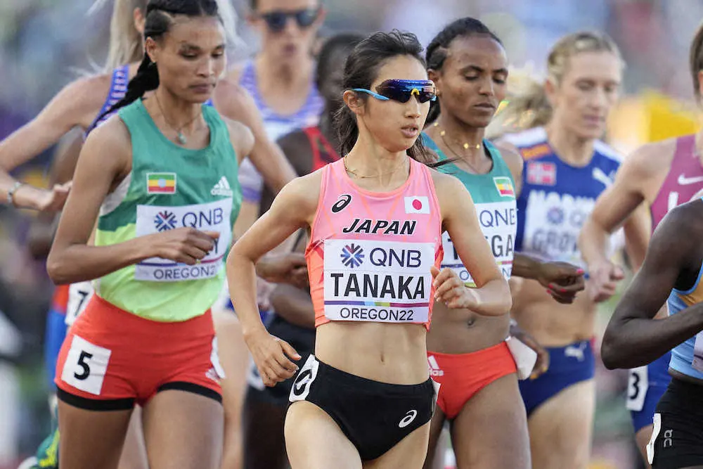 世界陸上・女子5000メートル決勝に出場した田中希実（AP）