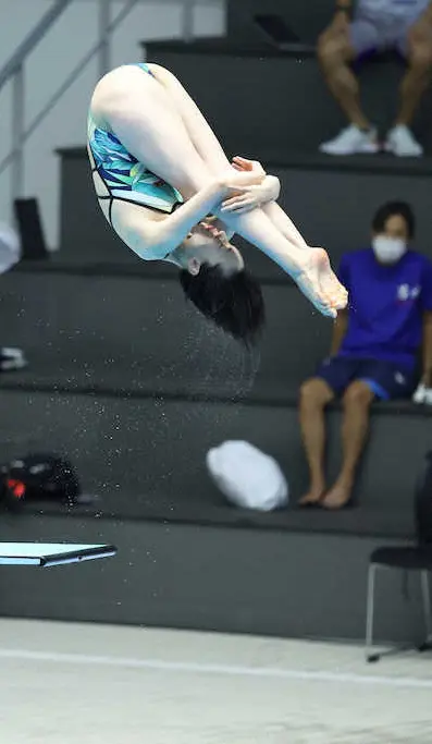 【画像・写真】馬淵　復帰9カ月で7年ぶり日本一、女子1メートル板飛び込み　夫・瀬戸とパリ五輪「出たい」