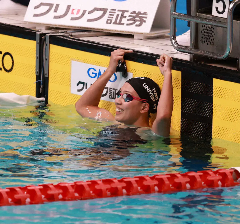 【画像・写真】【競泳インカレ】今井月、女子100メートル平で3年ぶりV　好タイムに「光が見えた」