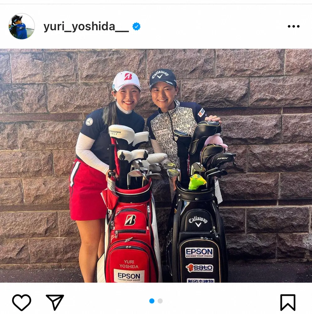 【画像・写真】横峯さくら　同じエプソン所属の吉田優利との2ショット公開「顔の輪郭がよく似てる」「かわいい」の声