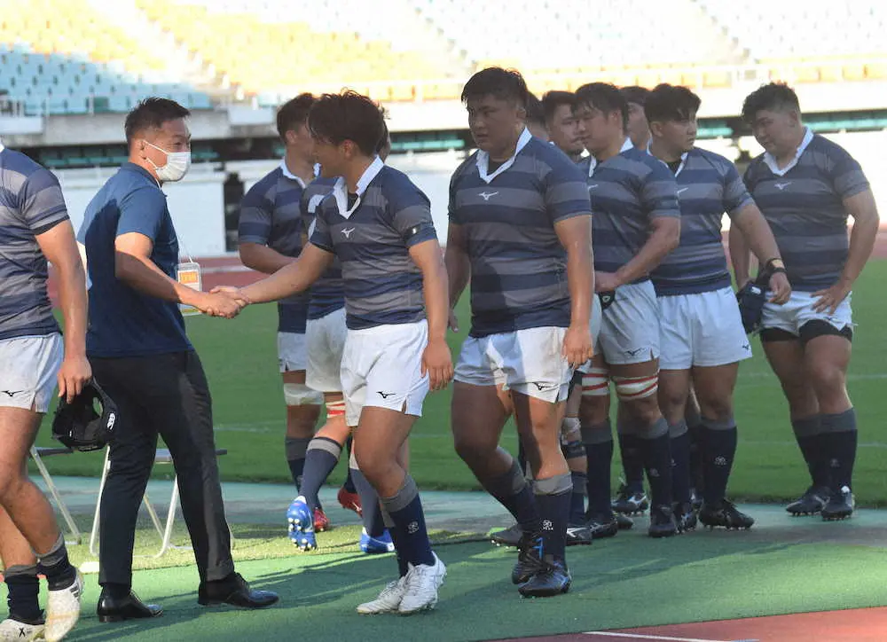 【画像・写真】同大・宮本監督　12点差跳ね返す采配で初勝利「一生忘れられない」 後半からハーフ団入れ替えて奏功