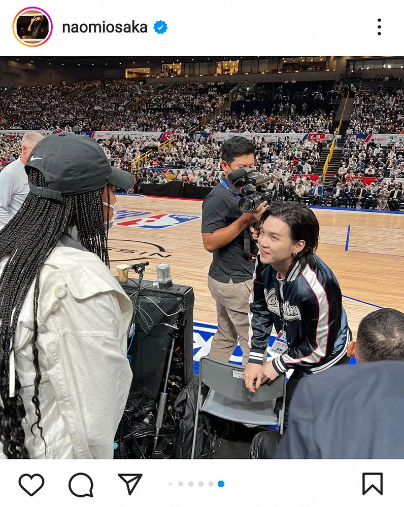 【画像・写真】大坂なおみ　NBA観戦での豪華2ショット続々公開！「BTS」SUGAと話す姿にファン興奮