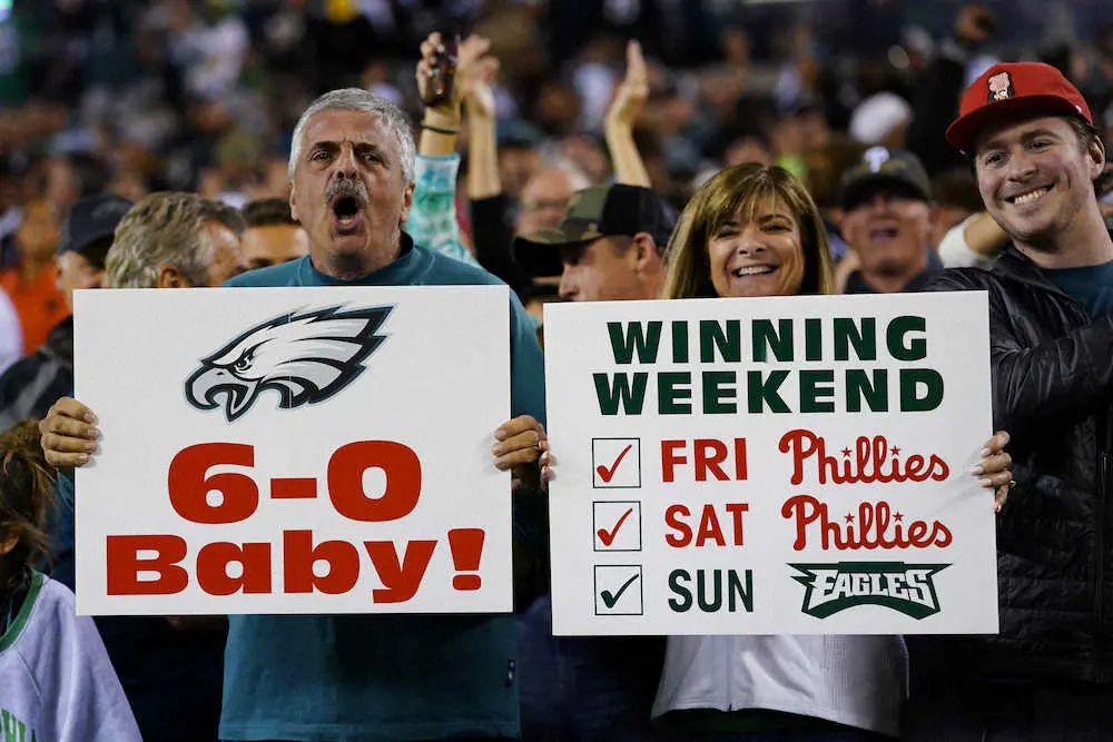 【画像・写真】大リーグに続きNFLもフィラデルフィア勢が快進撃　イーグルスは18年ぶりの開幕6連勝