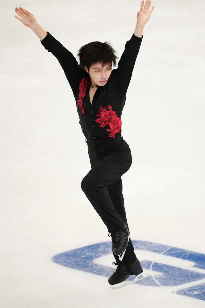 【画像・写真】フィギュア男子SP・三浦が自己新で首位　「いい出だし」納得の滑り