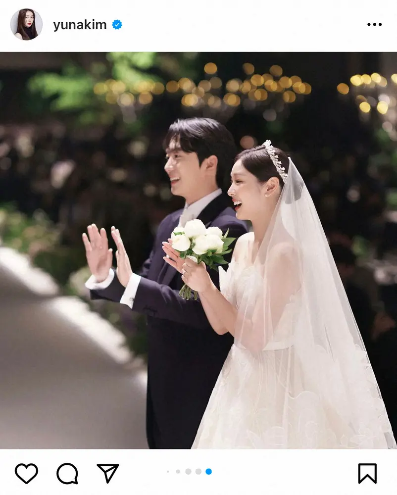 【画像・写真】キム・ヨナさん挙式　韓国ボーカルG「フォレステラ」コ・ウリムと　美しすぎるウエディングドレス姿披露