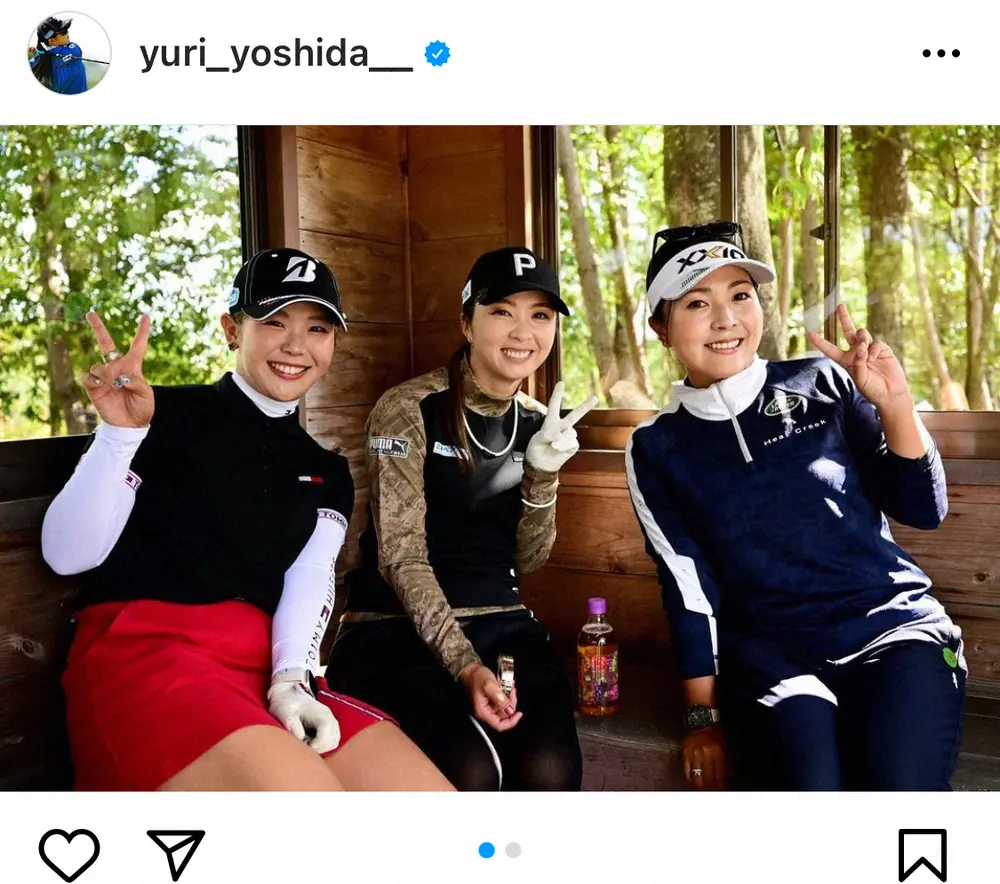 【画像・写真】吉田優利　21年JLPGAアワードでのオフショット　青木瀬令奈&菊地絵理香とのドレスアップ姿披露