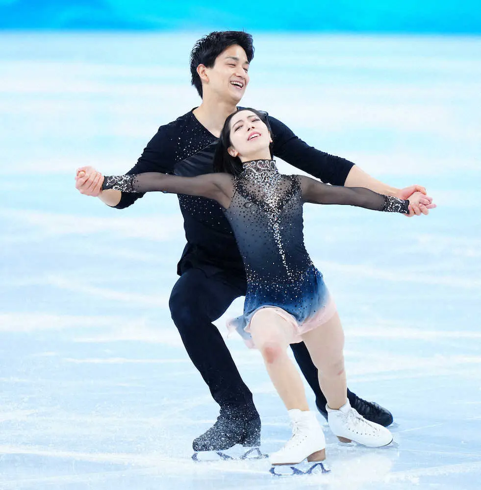 【画像・写真】＜北京五輪　フィギュア＞ペア・フリー、演技をする三浦璃来、木原龍一組（撮影・小海途　良幹）