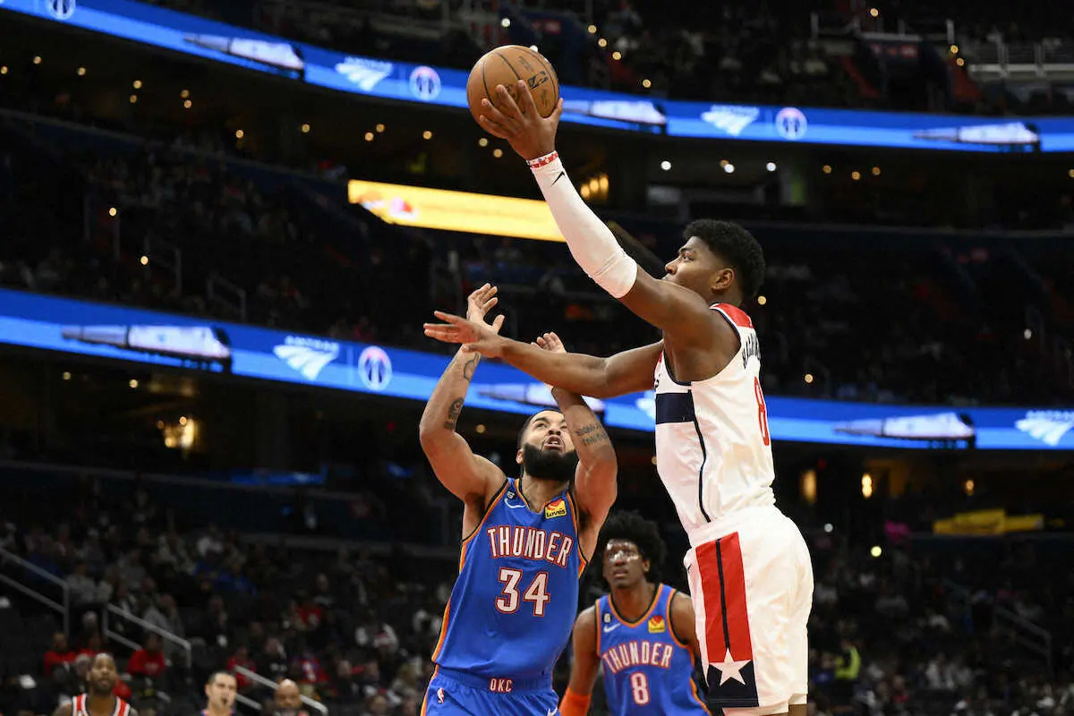 【画像・写真】ウィザーズの連勝が4でストップ　八村は今季12回目の2ケタ得点　先発平均年齢22歳のサンダーに苦杯