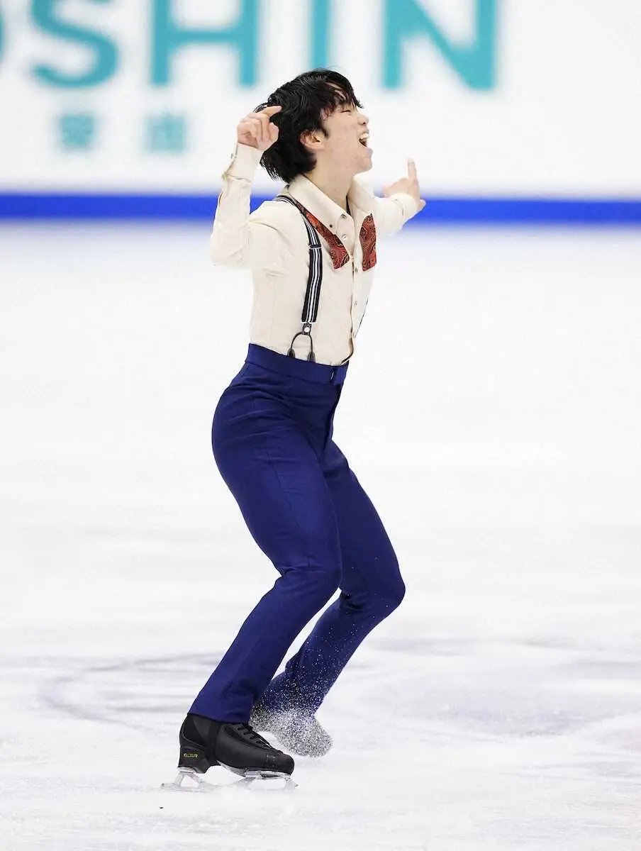【画像・写真】宇野昌磨、SP2位発進…舌を出し苦笑い　山本草太が今季世界最高の自己新96・49点で首位！友野は4位