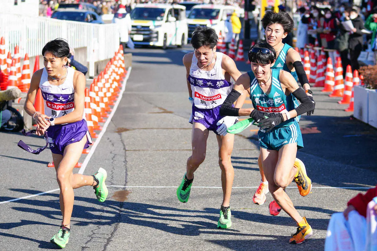 【画像・写真】【箱根駅伝】青学大は往路3位、総合連覇へ暗雲、駒大と2分3秒差…当日変更の5区・脇田に山の試練